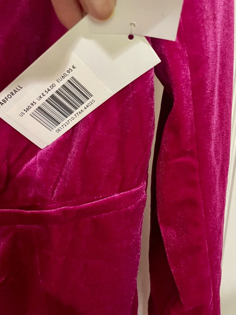 JustFab NWT Fuchsia Velvet Blazer - Picture 7 of 7